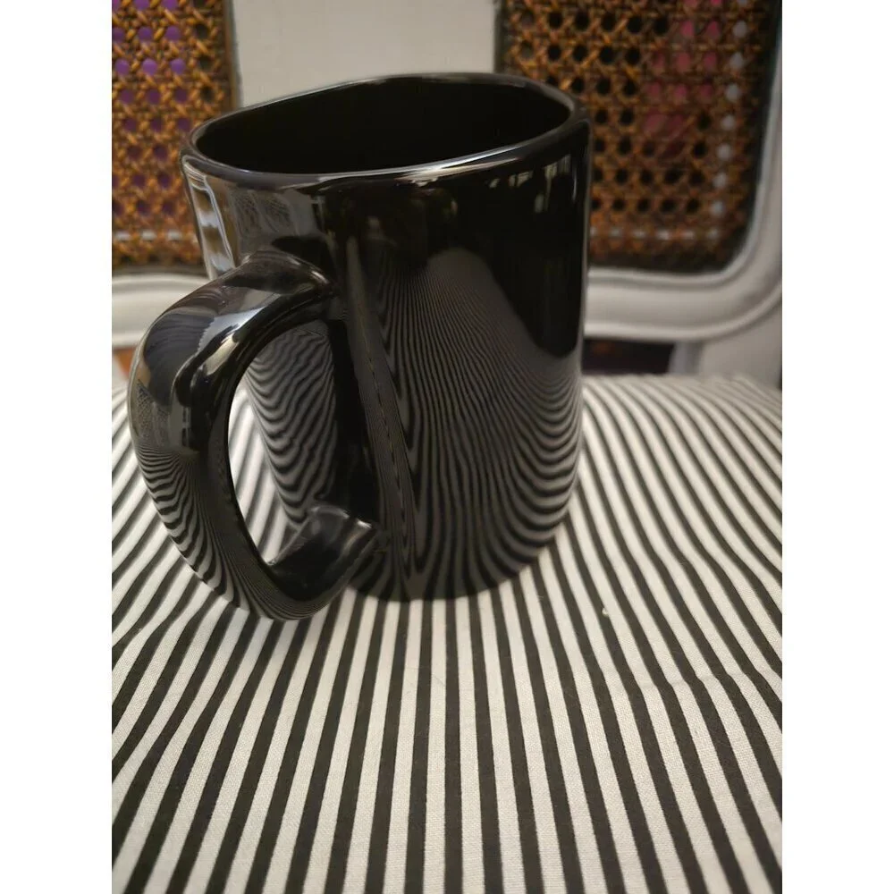 Rae Dunn Halloween Scaredy Cat Black Coffee Mug